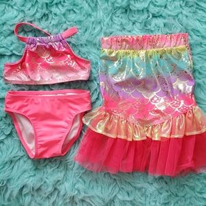 Little girls mermaid 3 piece swimsuit set🩱